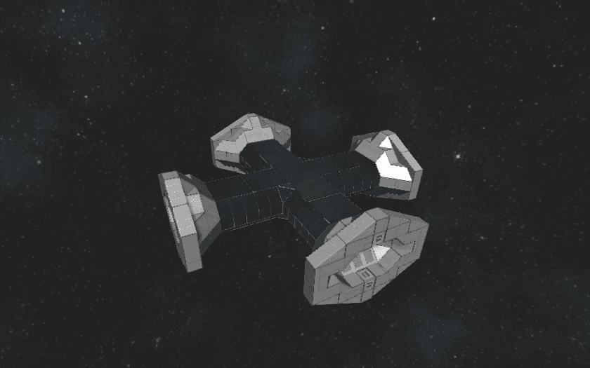 Modular Stations: 4-way Glass Corridor Module — Space Engineers Workshop preview