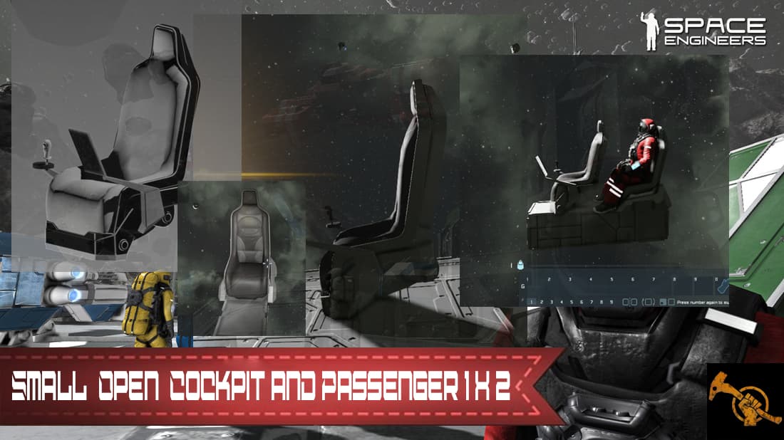 Small Open Cockpit a. Passenger 1 x 2 IR — Space Engineers Workshop preview