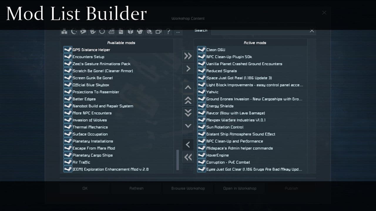 Mod List Builder — Space Engineers Steam Workshop preview image