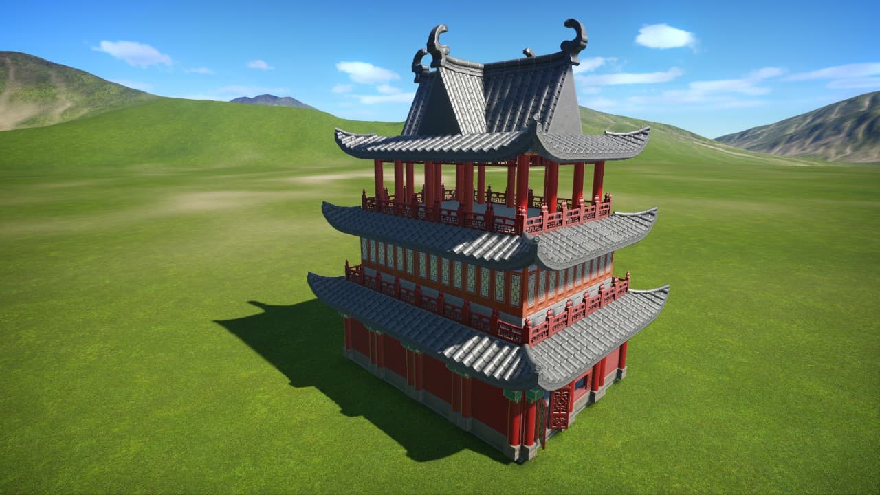 中国风楼阁 — Planet Coaster Workshop preview
