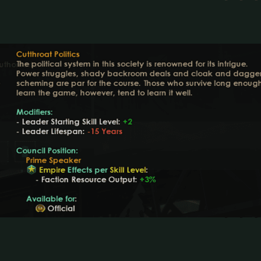 Cutthroat Politics Rework (AJarl) — Stellaris Steam Workshop preview image