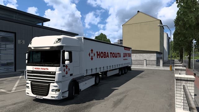 Скин "Нова Пошта" для Daf XF 105 — Euro Truck Simulator 2 Workshop preview