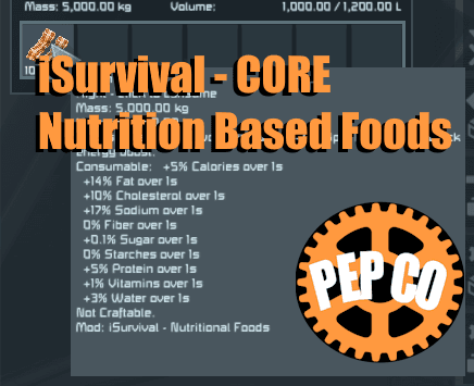 [needs repair] iSurvival - Core - Nutrition Based Foods — Space Engineers Steam Workshop preview image