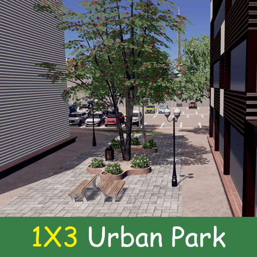 Narrow Urban Park 1X3 #1 — Cities: Skylines Steam Workshop preview image