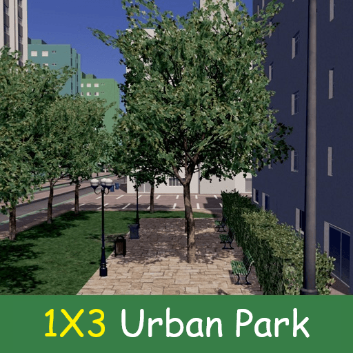 Narrow Urban Park 1X3 #2 — Cities: Skylines Steam Workshop preview image