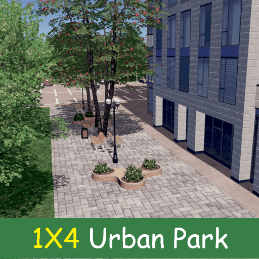 Narrow Urban Park 1X4 #1 — Cities: Skylines Steam Workshop preview image