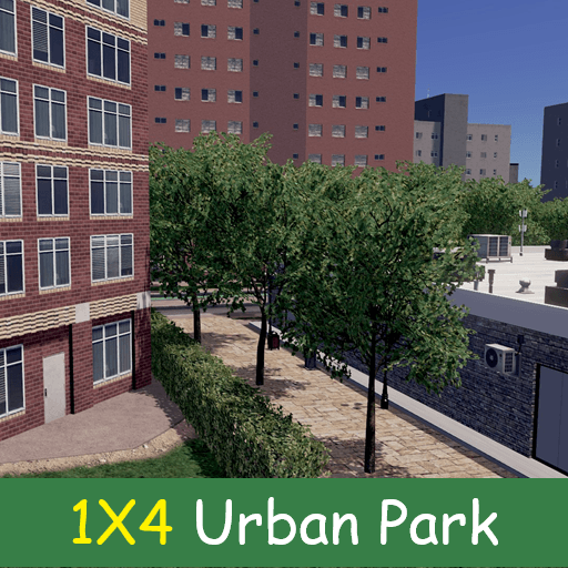 Narrow Urban Park 1X4 #2 — Cities: Skylines Steam Workshop preview image
