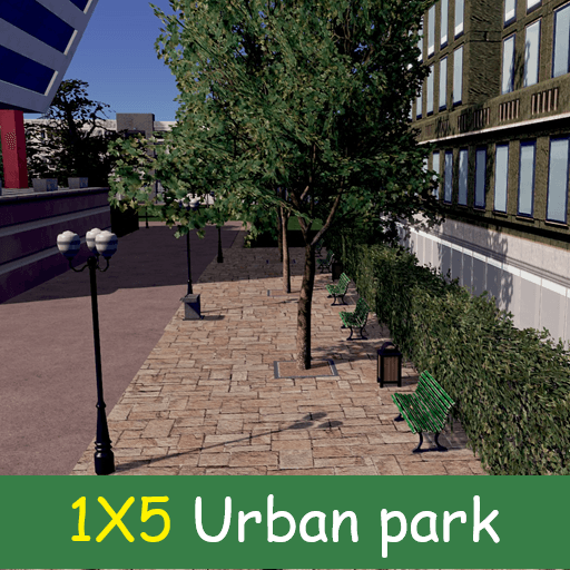 Narrow Urban Park 1X5 #2 — Cities: Skylines Steam Workshop preview image