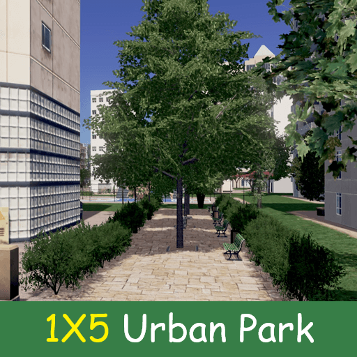 Narrow Urban Park 1X5 #3 — Cities: Skylines Steam Workshop preview image