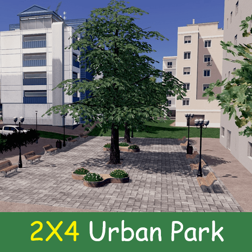 Narrow Urban Park 2X4 #1 — Cities: Skylines Steam Workshop preview image