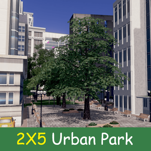 Narrow Urban Park 2X5 #1 — Cities: Skylines Steam Workshop preview image