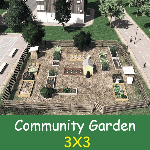 Community Garden 3X3 — Cities: Skylines Steam Workshop preview image