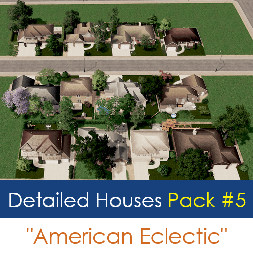 Detailed Houses Pack #5: "American Eclectic" part 1 — Cities: Skylines Steam Workshop preview image