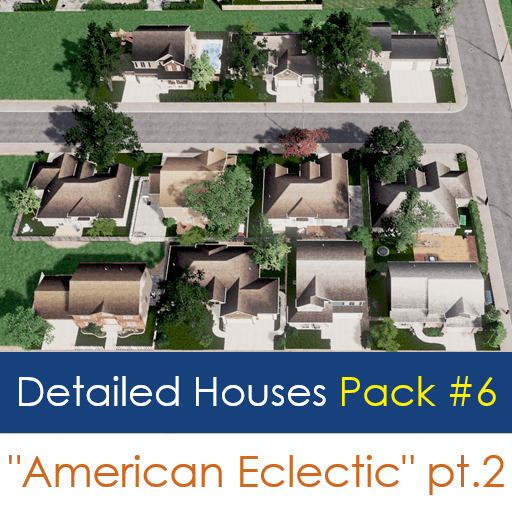 Detailed Houses Pack #6: "American Eclectic" part 2 — Cities: Skylines Steam Workshop preview image