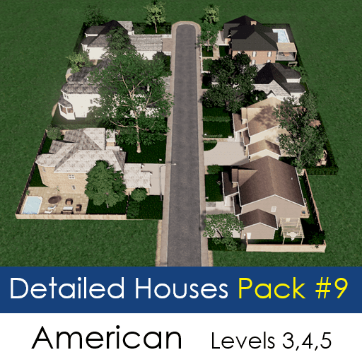 Detailed Houses Pack #9: Large American Houses — Cities: Skylines Steam Workshop preview image