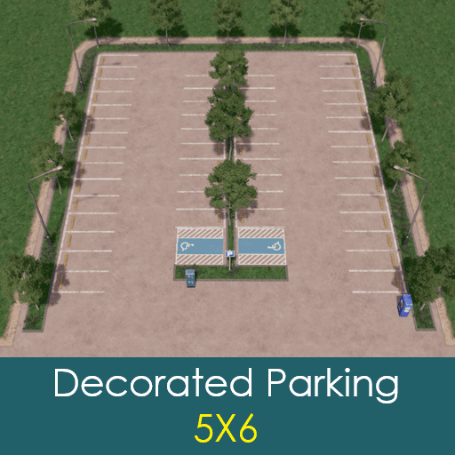 Decorated Parking 5X6 — Cities: Skylines Steam Workshop preview image