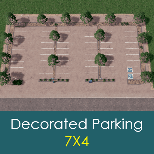 Decorated Parking 7X4 — Cities: Skylines Steam Workshop preview image