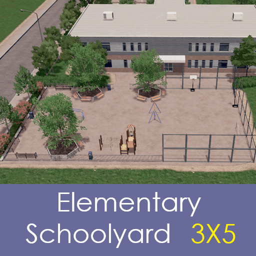Elementary Schoolyard 3X5 (3 variations) — Cities: Skylines Steam Workshop preview image