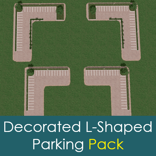 Decorated L-Shaped Parking Pack — Cities: Skylines Steam Workshop preview image