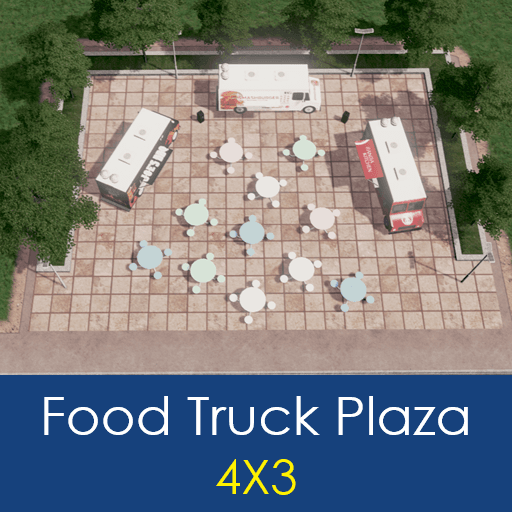 Food Truck Plaza 4X3 — Cities: Skylines Steam Workshop preview image