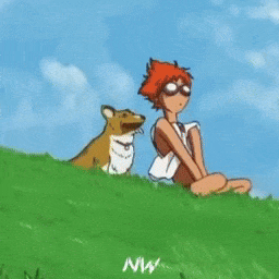 Ed and ein in a ghibli world. — Wallpaper Engine Steam Workshop preview image
