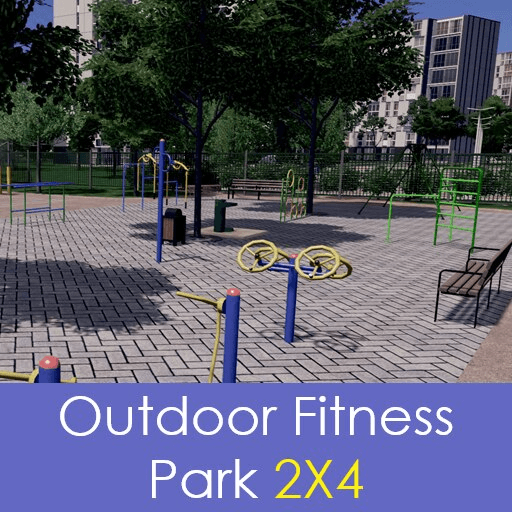 Outdoor Fitness Park 2X4 — Cities: Skylines Steam Workshop preview image