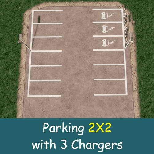 Parking 2X2 with 3 chargers — Cities: Skylines Steam Workshop preview image