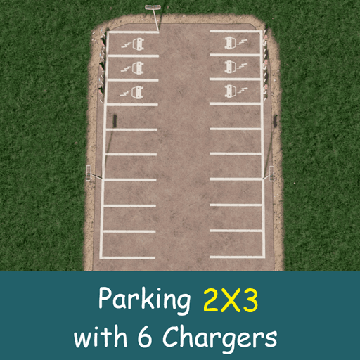 Parking 2X3 with 6 chargers — Cities: Skylines Steam Workshop preview image