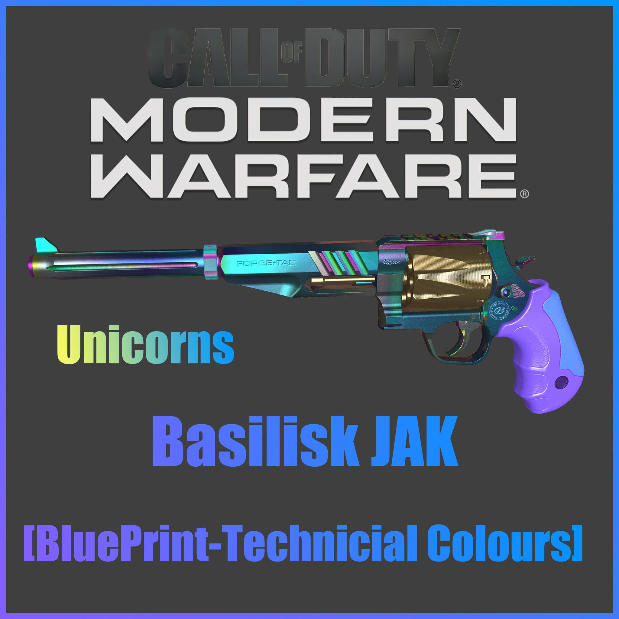 COD20 MW2023 Basilisk JAK/Unicorns [BluePrint-Technicial Colours] (replace Magnum) 
 — Left 4 Dead 2 Steam Workshop preview image