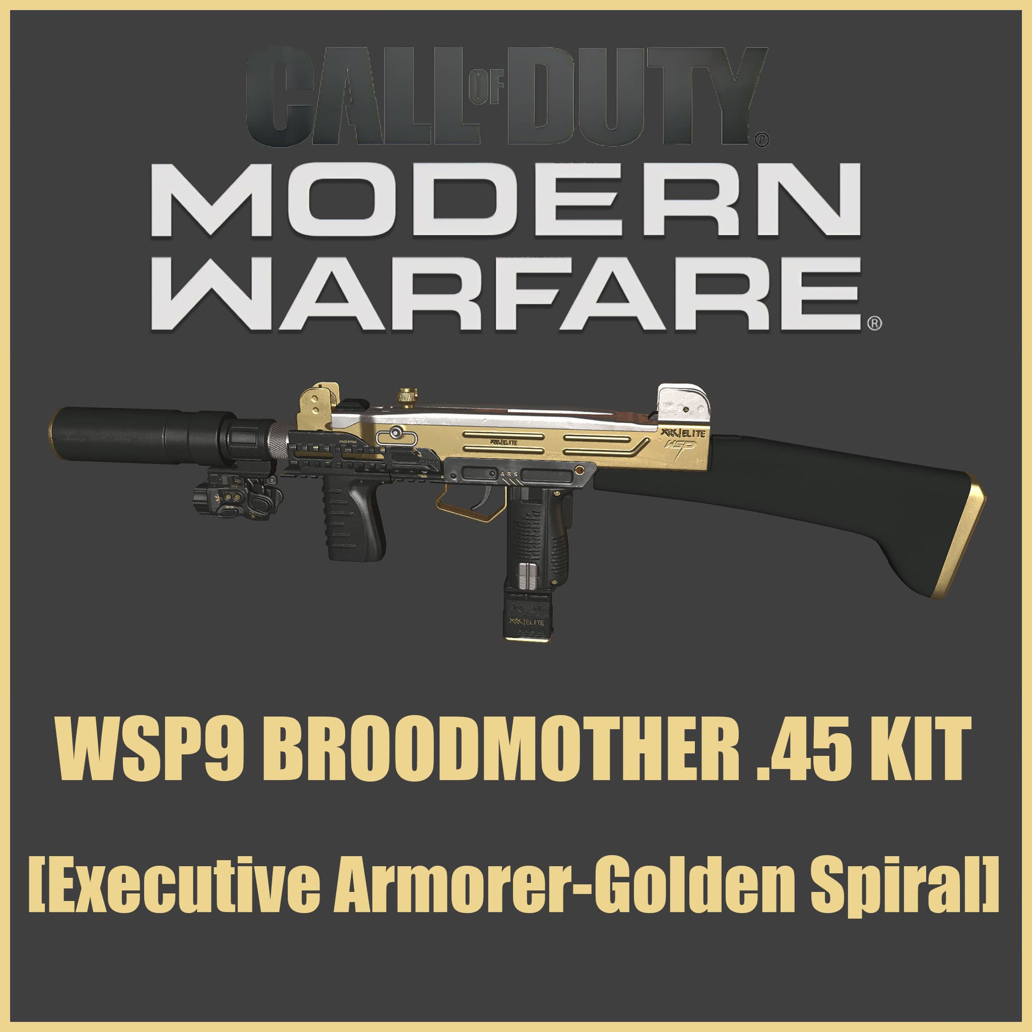 COD20 MW2023 WSP9 (BROOD MOTHER .45 KIT)/Golden Spiral [BluePrint-Executive Armorer] (replace Rifle M16A2)
 — Left 4 Dead 2 Steam Workshop preview image