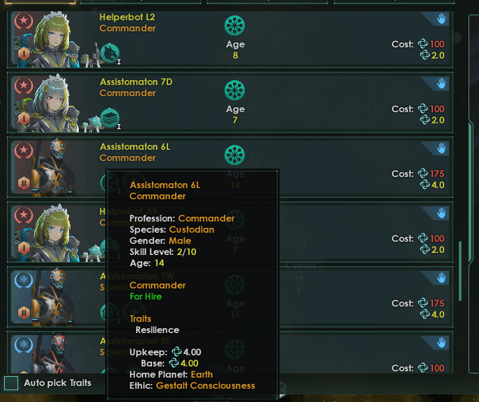 Tasty Maids: Vanilla, Only Replace Female — Stellaris Workshop preview
