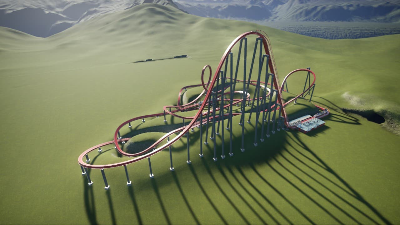 montagne russe tout vert — Planet Coaster Workshop preview