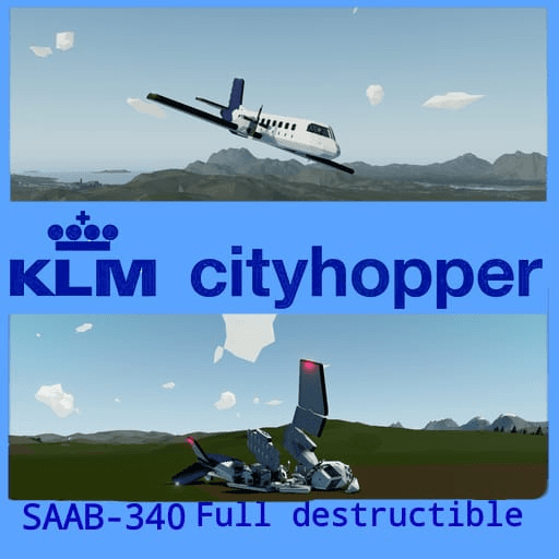 SAAB-340 KLM Cityhopper (DESTRUCTIBLE) — Stormworks: Build and Rescue Steam Workshop preview image