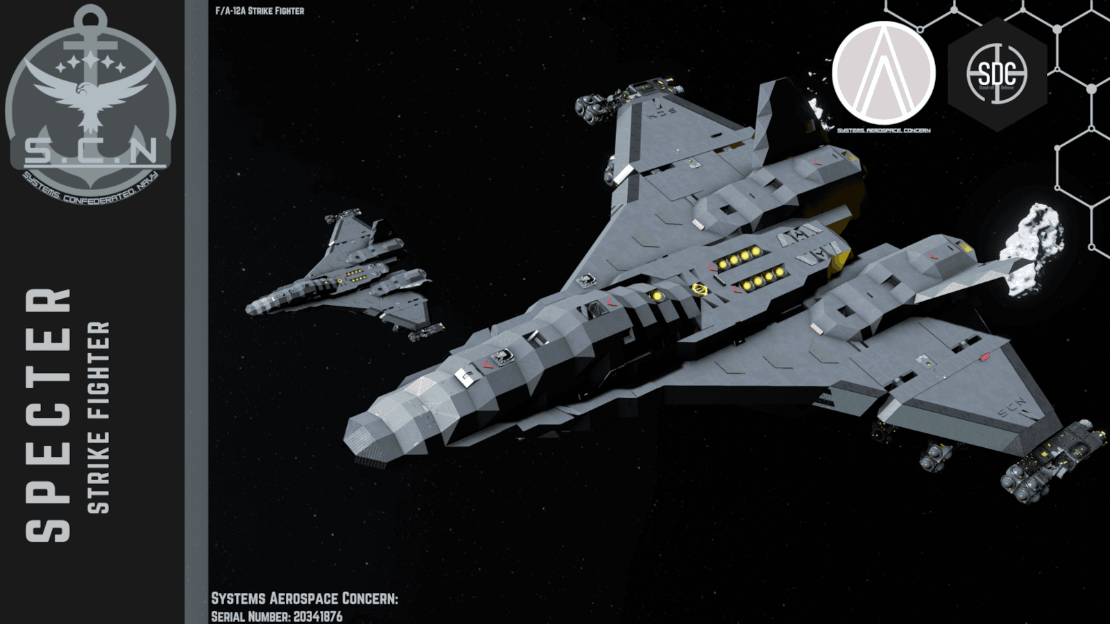 SDC FA-12A Specter Strike Fighter — Space Engineers Workshop preview
