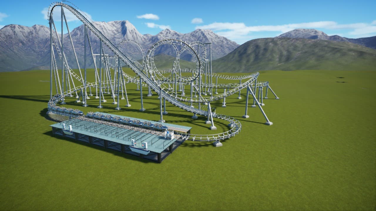 Montanha Russa aço — Planet Coaster Workshop preview