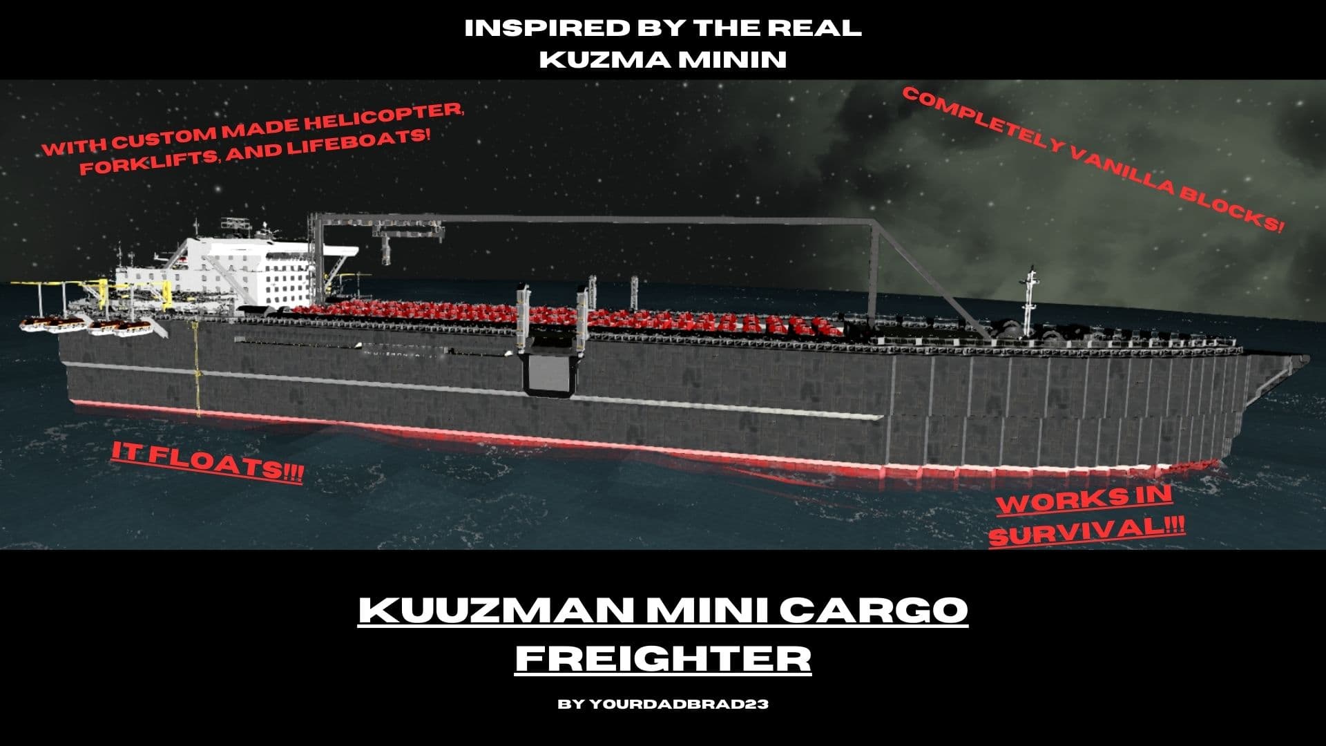 Kuuzman Mini Cargo Freighter (Water Mod) — Space Engineers Steam Workshop preview image