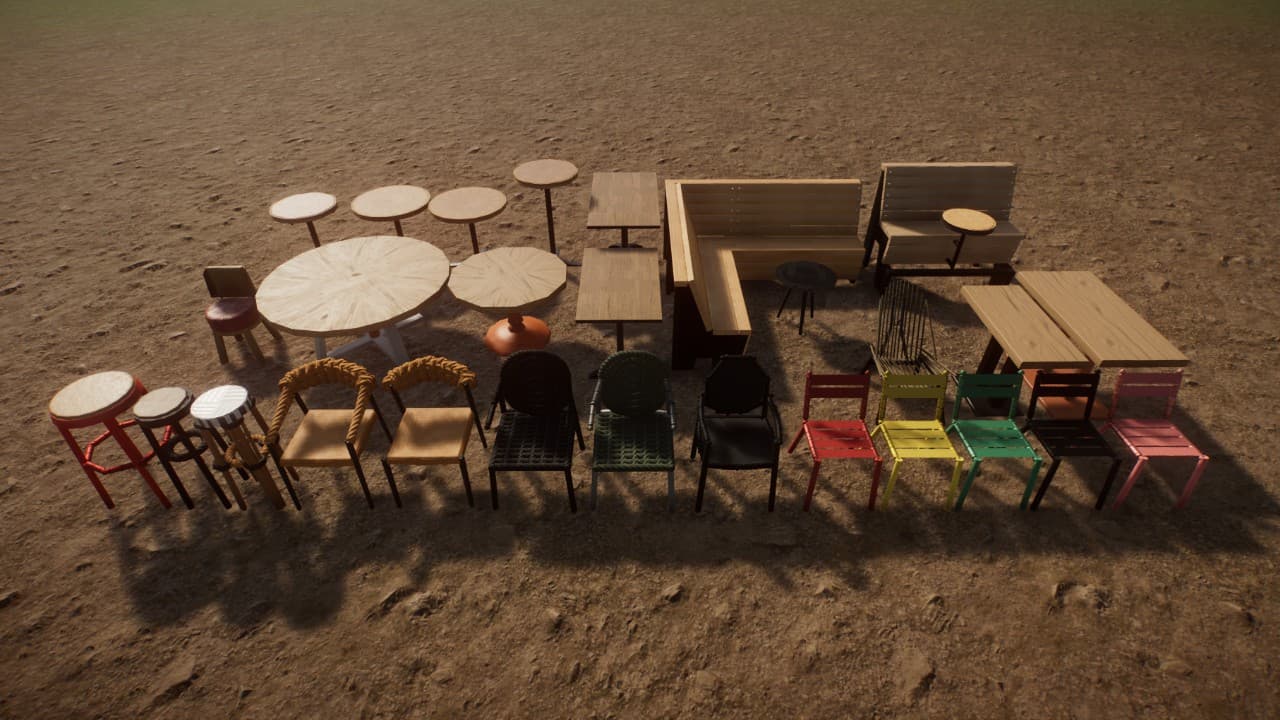Tables and Chairs by justGoron — Planet Zoo Steam Workshop preview image