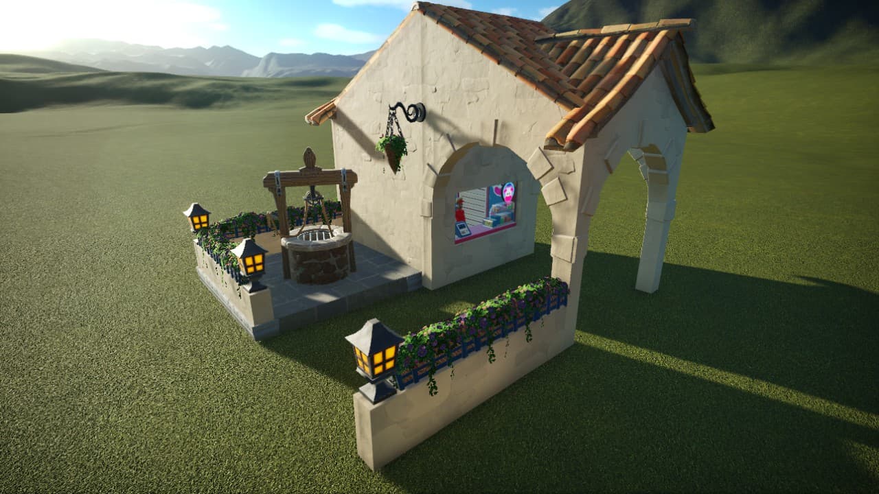 Caribbean style small shop(T-shaped road) — Planet Coaster Workshop preview