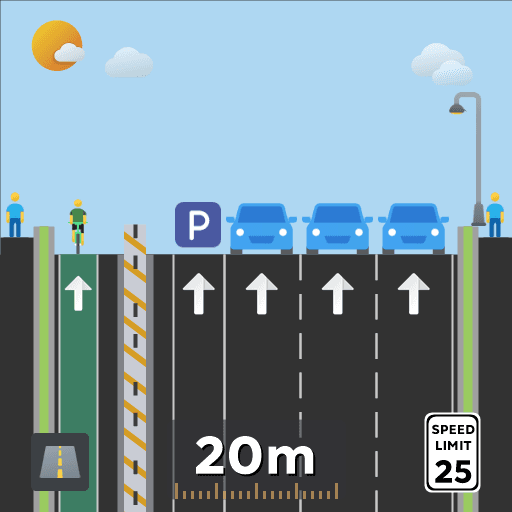 3L 1-Way Road with Bike & Extras — Cities: Skylines Workshop preview