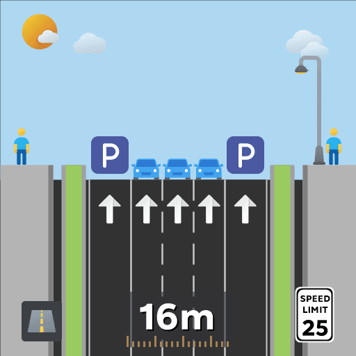 3L 1Way Road w/Grass & Parking — Cities: Skylines Workshop preview