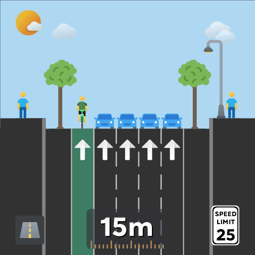 4L 1Way Rd with Trees — Cities: Skylines Workshop preview
