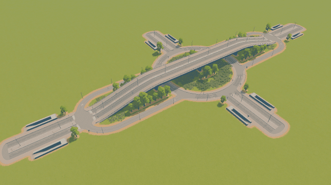 ラウンドアバウト付き立体交差 — Cities: Skylines Workshop preview
