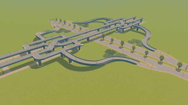 Diverging Diamond Interchange（DDI）反転交差点 — Cities: Skylines Workshop preview