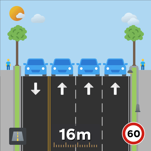 Small Assymetric Four Lane Road with trees (1+3) — Cities: Skylines Workshop preview