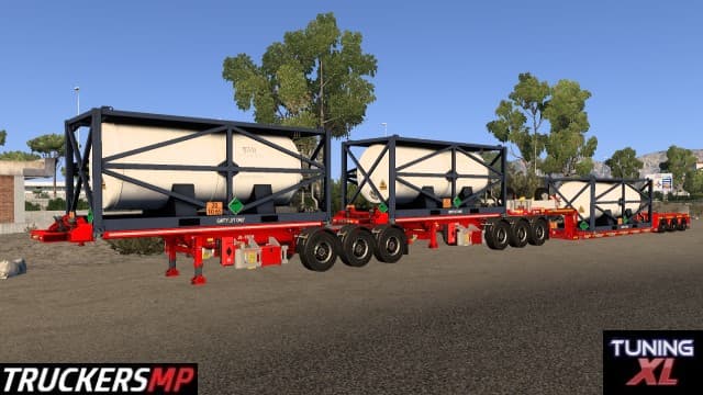 Kässbohrer Gooseneck-Lowbed container Triple trailer Tuning (TruckersMP) — Euro Truck Simulator 2 Steam Workshop preview image