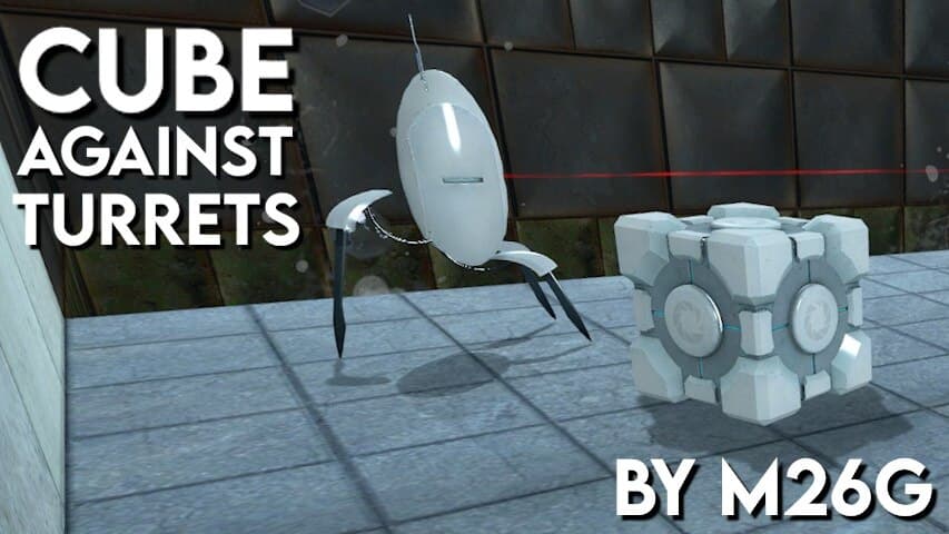 Cube against turrets — Portal 2 Steam Workshop preview image