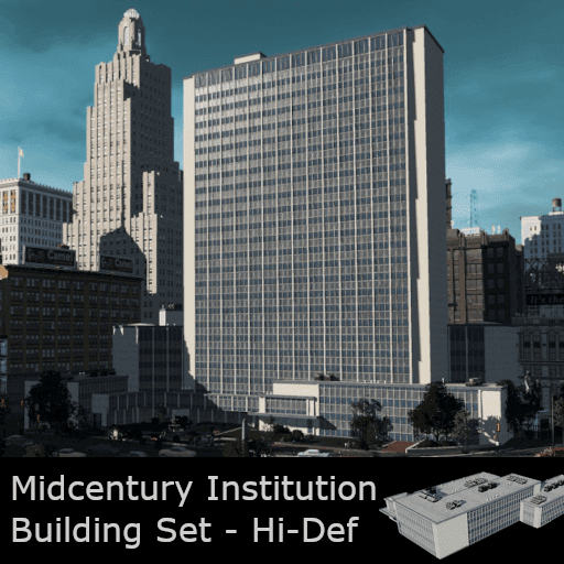 Midcentury Institutional Building Set — Cities: Skylines Steam Workshop preview image