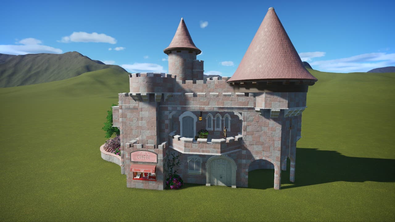 small pink castle — Planet Coaster Steam Workshop preview image