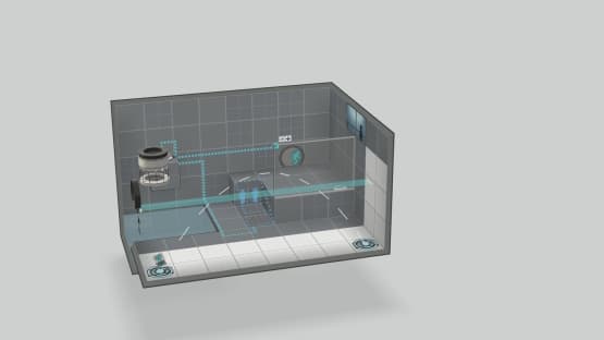 Sunbeam, Cube, Stairs, Door. — Portal 2 Workshop preview