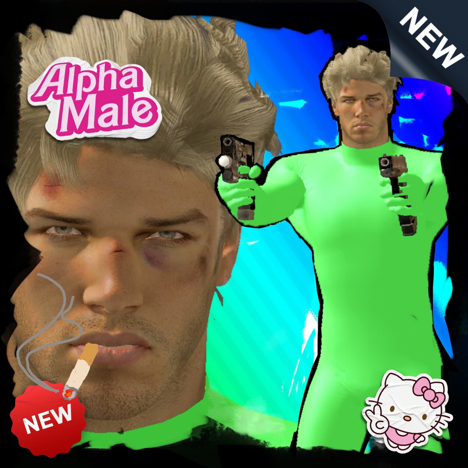 Ellis - Stupid Green Morphsuit With Fabulous Hair & A Cigarette Resting Between His Lips — Left 4 Dead 2 Steam Workshop preview image
